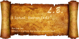 Liptai Bereniké névjegykártya